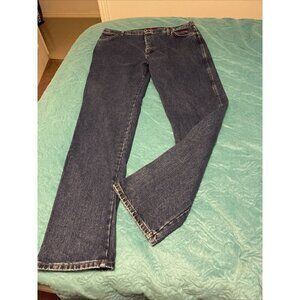 Wrangler Men's 13 Original FR (Flame Resistant) Blue Jeans, Size 42x36 Dark Wash